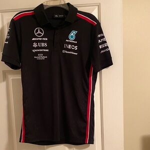 Mercedes AMG Petronas Black Polo with Red and White Accents